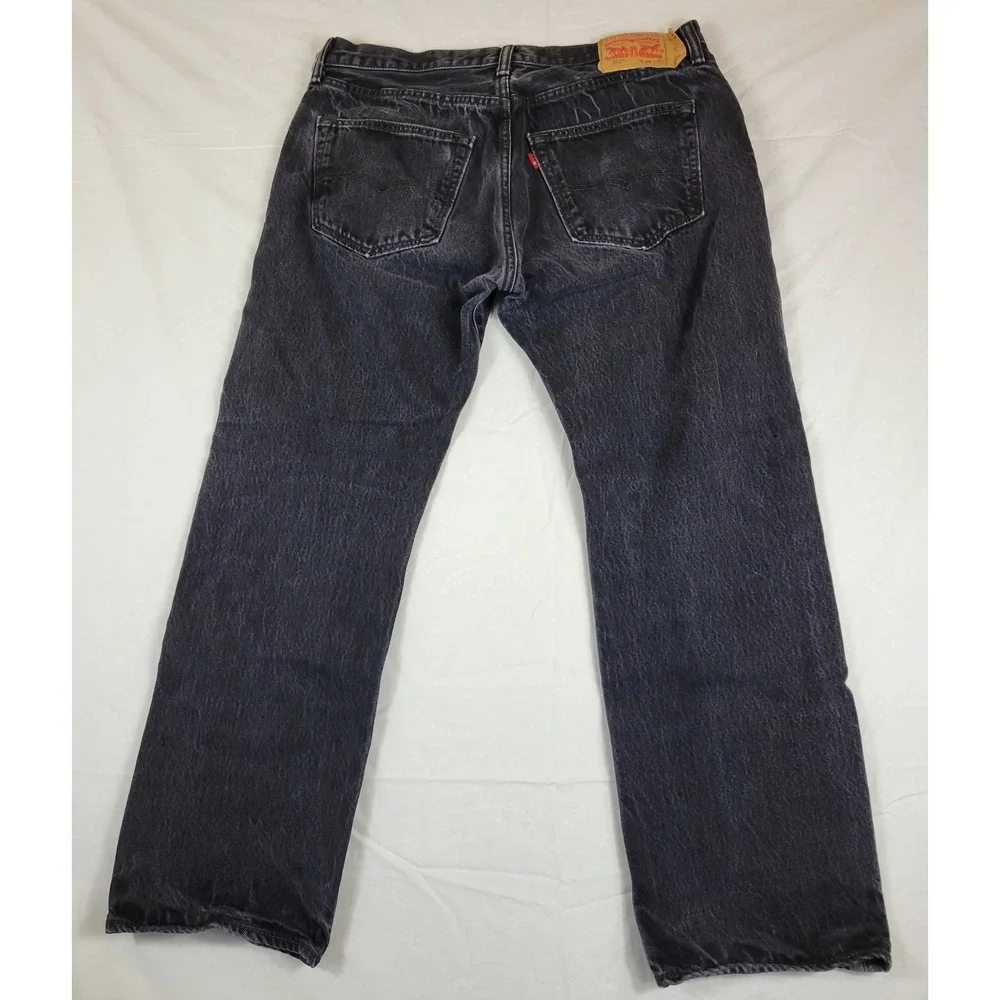 Levis 501 Original Fit Black Faded Denim Jeans‎ Mens 34x29 Button Fly 00501-0660